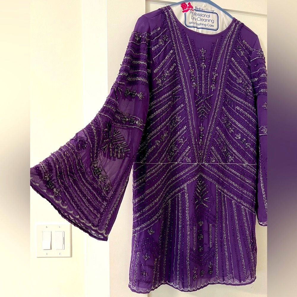Zara NWT Purple Sequin Dress, size small